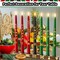 Kwanzaa Taper Candles Set of 7 with Words, 3 Red, 3 Green, 1 Black Kinara 10 Inch Tall Hand Dipped Unscented Candles for Celebrates Happy Kwanzaa African Traditional Dinner Table Decorations